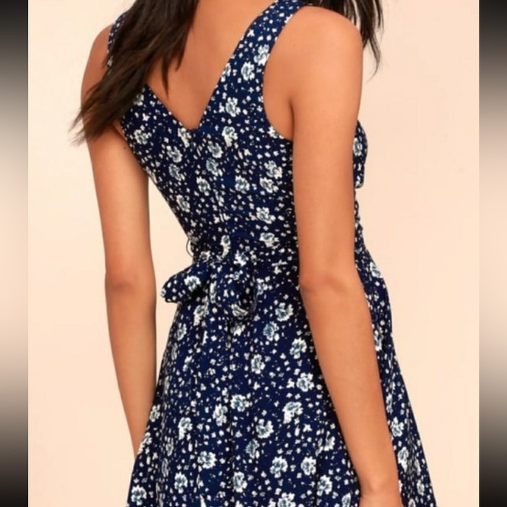 Lulus navy floral skater dress